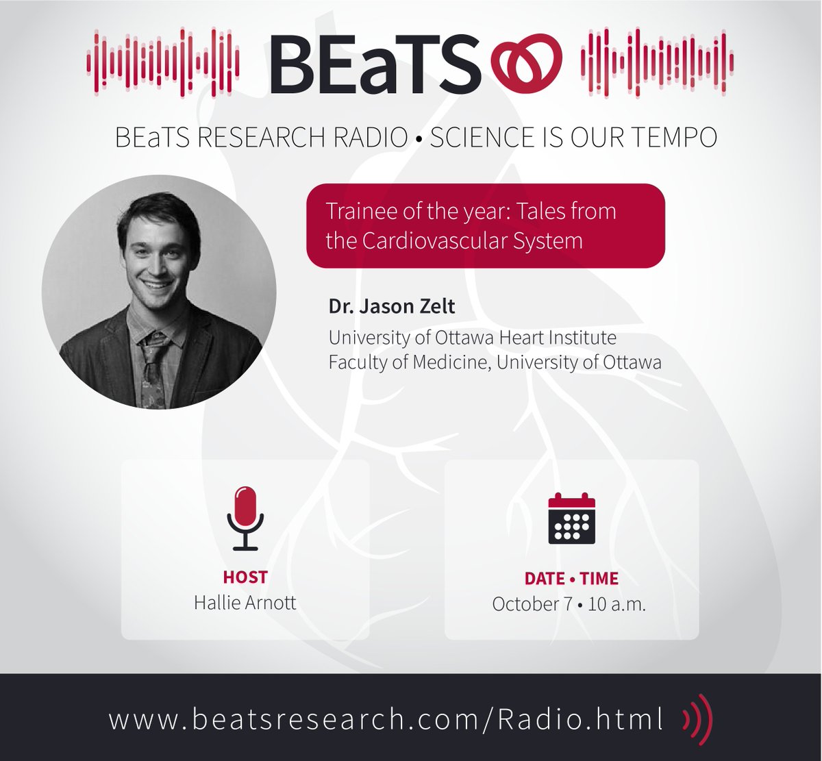 BEaTSResearch's tweet image. ✨Watch or listen to @ArnottHallie 🎙️@JasonZelt1: Trainee of the year @HeartInstitute
 
✅Tune in and learn more about cardiopulmonary research done @HeartInstitute!

📺 👉 youtu.be/snVS21XSq0c

📻 👉 bit.ly/3iExFM3

@HeartInstitute  

#scicomm #SciCommHour