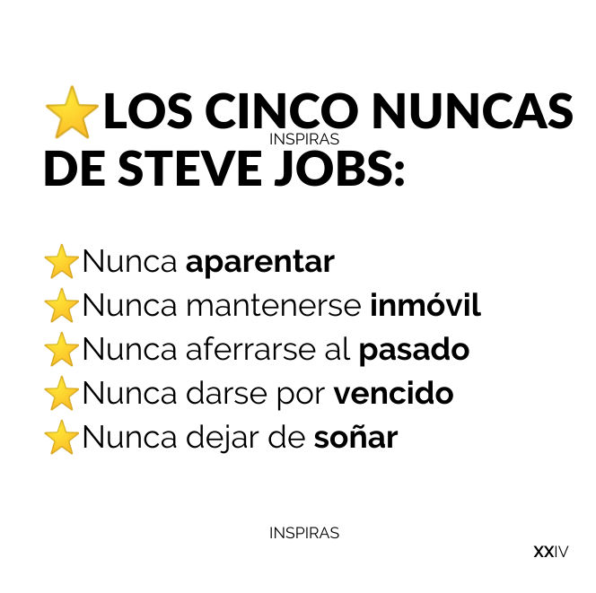 Inspiras_'s tweet photo. Los cinco nuncas de Steve Jobs: https://t.co/coxWlnK33o