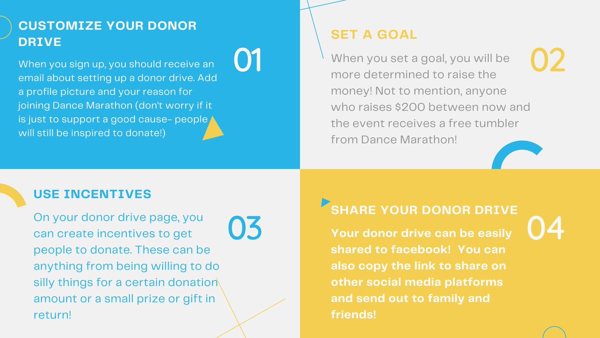 CreightonFTK's tweet photo. Want to make the most of your donor drive? Here are some tips on how to do so! https://t.co/1tNqDeP37f