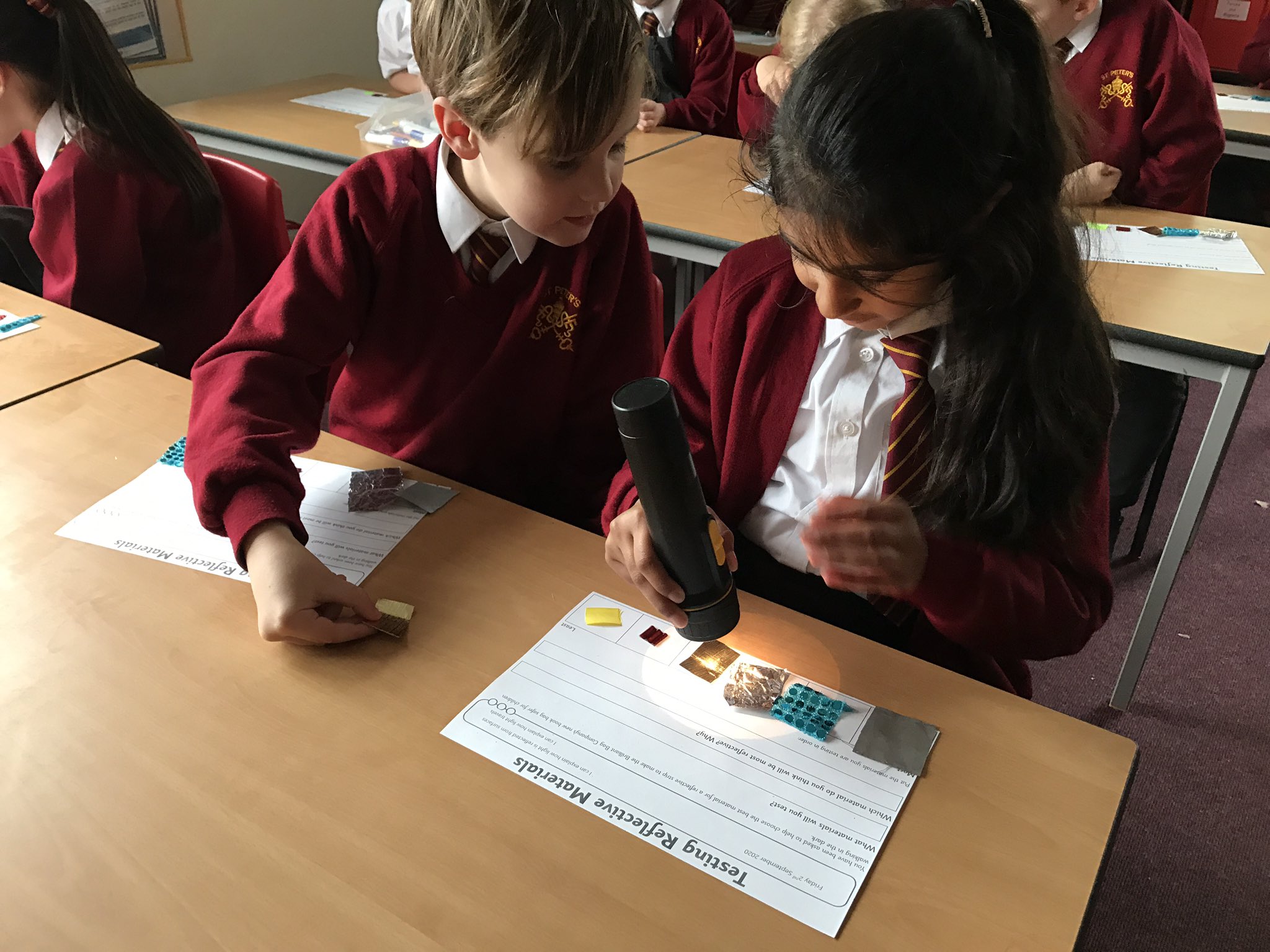 St Peter&rsquo;s Primary on X: &ldquo;Year 3 investigated reflective materials 