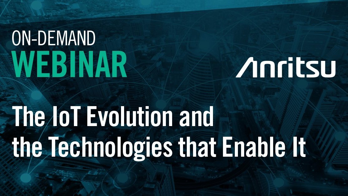 Anritsu's tweet image. A must-watch for #IoT designers, #Anritsu’s on-demand webinar examines the IoT evolution, highlighting recent standards advancement and what it all means for #IoTdevice design: bit.ly/38pcLwK #internetofthings #iotdevelopment