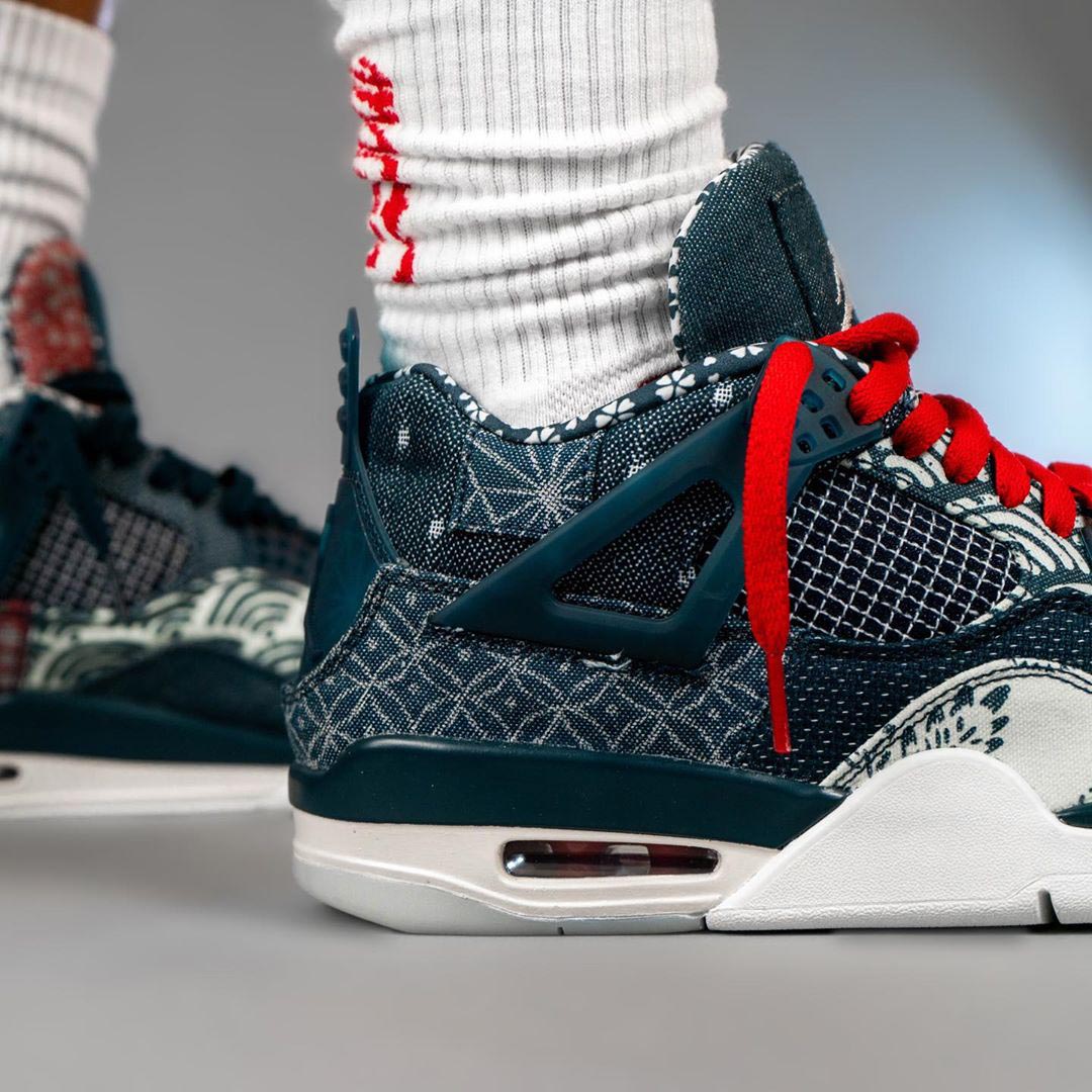 air jordan 4 sashiko on feet
