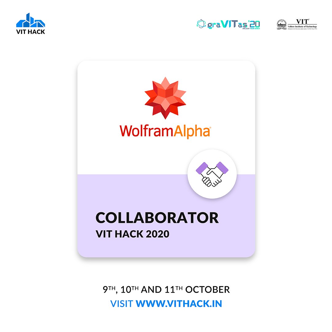 VITHack2020's tweet photo. @Wolfram_Alpha Technology is an organization whose aim is to remove the barriers in using the cloud platform and other network-related problems. We are elated to announce our partnership with Wolfram in credits for VIT Hack 2020!

#100DaysOfCode #CodeNewbie #hack https://t.co/ga8bMvvvpt