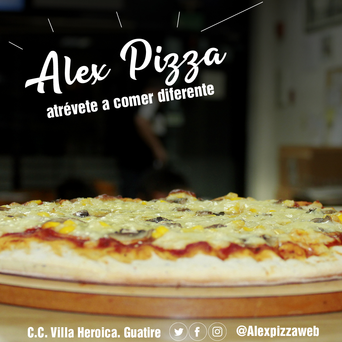 AlexPizzaWeb's tweet photo. 2x1 en pizzas TODA LA SEMANA en @AlexPizzaWeb
Tenemos delivery en #Guarenas #Guatire
0414-301-7236
Atrévete a comer diferente.
#Pizza #Lovepizza #Venezuela https://t.co/rE5dc1EXEz