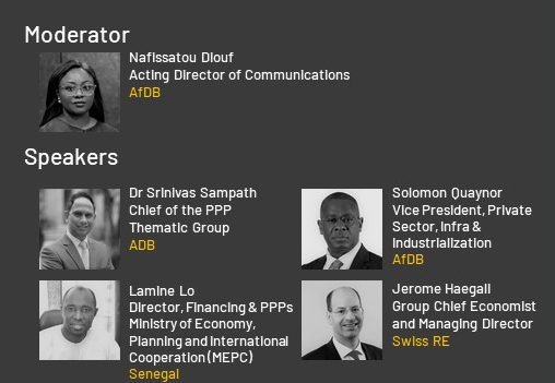 AfDB_Group's tweet photo. Our panelists will address:
* ensuring good quality prep to attract financing &amp; investment
* sustainability of the assets to be built
* considering how to achieve these objectives within the context of #COVID19
* addressing how these approaches might be impacted post #COVID19... https://t.co/60LrwgCe9e