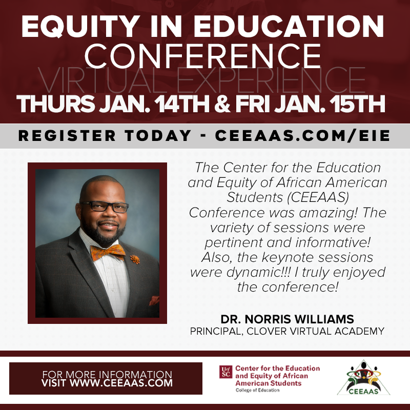 Have you registered for the 2021 Equity in Education Conference? Even principals are raving about this conference! Look at what Dr. Norris Williams, Principal of Clover Virtual Academy has to say! <a href="/CloverEagles/">Clover Schools</a>
