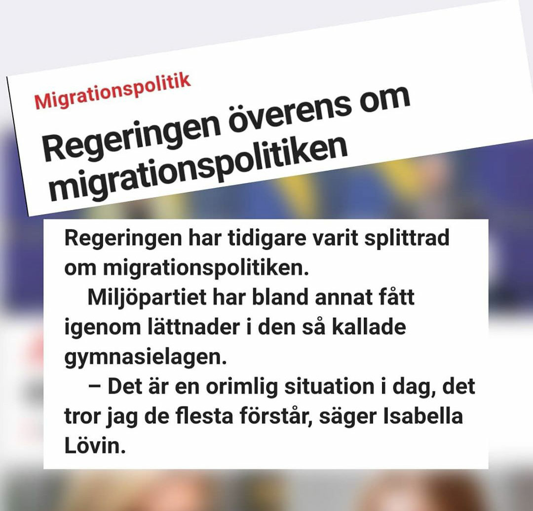 "DET HÄR BETYDER KRIG!"

- Regeringen har kommit överens om migrationspolitiken genom att Socialdemokraterna gått med på Miljöpartiets krav om lättnader.

- Stefan Löfven visar återigen att det är Miljöpartiet som håller i taktpinnen i invandringspolitiken.