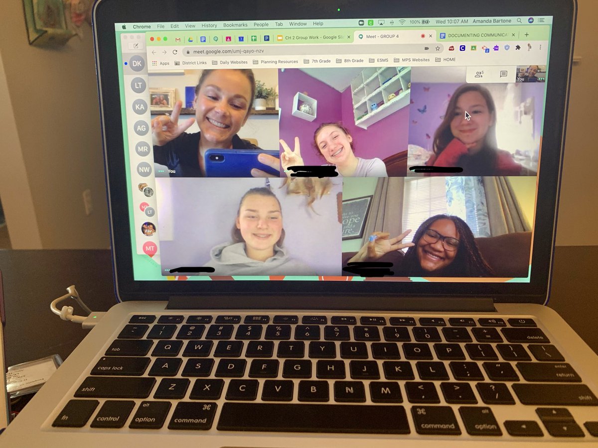 MrsBartoneESMS's tweet image. Shout out to these Teams who met today!! When I hopped on their Meets, they were discussing their book - how their characters changed, analyzing quotes and using evidence!! So proud of these student leaders for facilitating their own learning #LearningIn2020