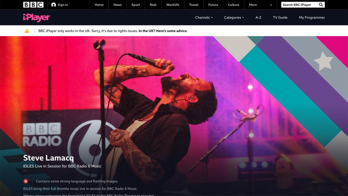 sophiets's tweet photo. @idlesband @steve_lamacq @BBC6Music @BBCiPlayer privilege https://t.co/3xYUFX3M2s