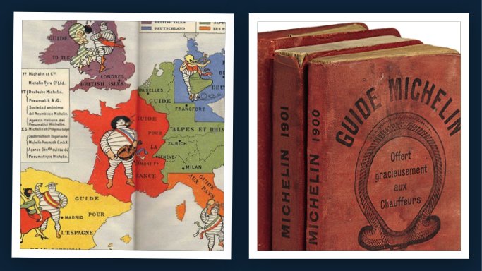 2/ The brothers started charging 7 francs and ramped up distribution. By 1908 different versions were being sold throughout Europe.It would have been easy to rest on their laurels. But each year the brothers took pride in improving the guide...