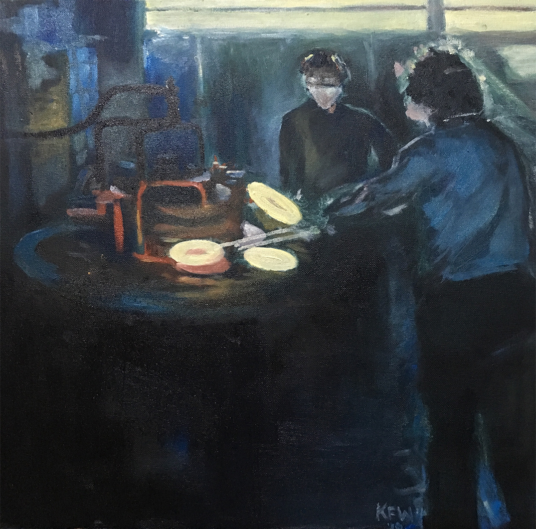 Ring rolling at the South Wales Forgemasters - oil on canvas. An exhibition I am developing... #precovid19 #southwalesforgemasters