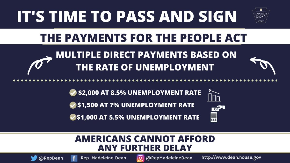 Congresswoman Madeleine Dean On Twitter Since Trump Tweeted No Deal Only To Return Demanding A Stand Alone Bill For More Stimulus Checks Here Is My Legislation On Direct Payments Mr President Less Tweets