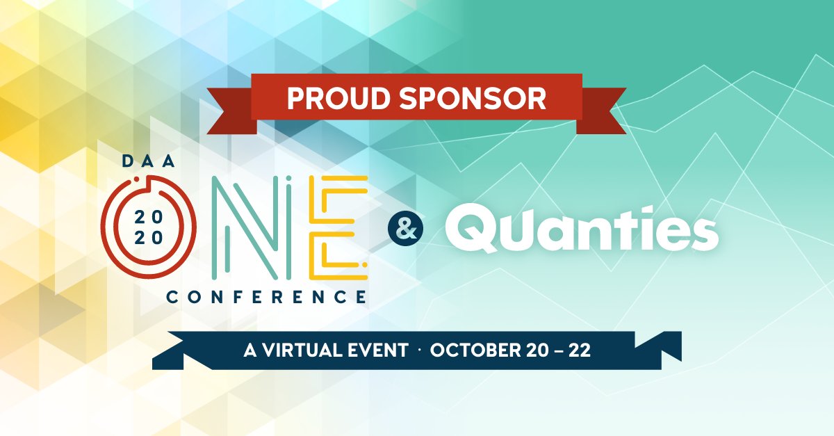 BounteousData's tweet photo. We’re looking forward to sponsoring @DAAorg’s #OneConf20! Have you registered yet? Make sure to visit our booth and join us during the #Quanties—our A&I consulting team is a finalist in the "Top Analytics Agency, Large," category! 🎉 https://t.co/tGRcNLHB43 https://t.co/OseqjPEHSE