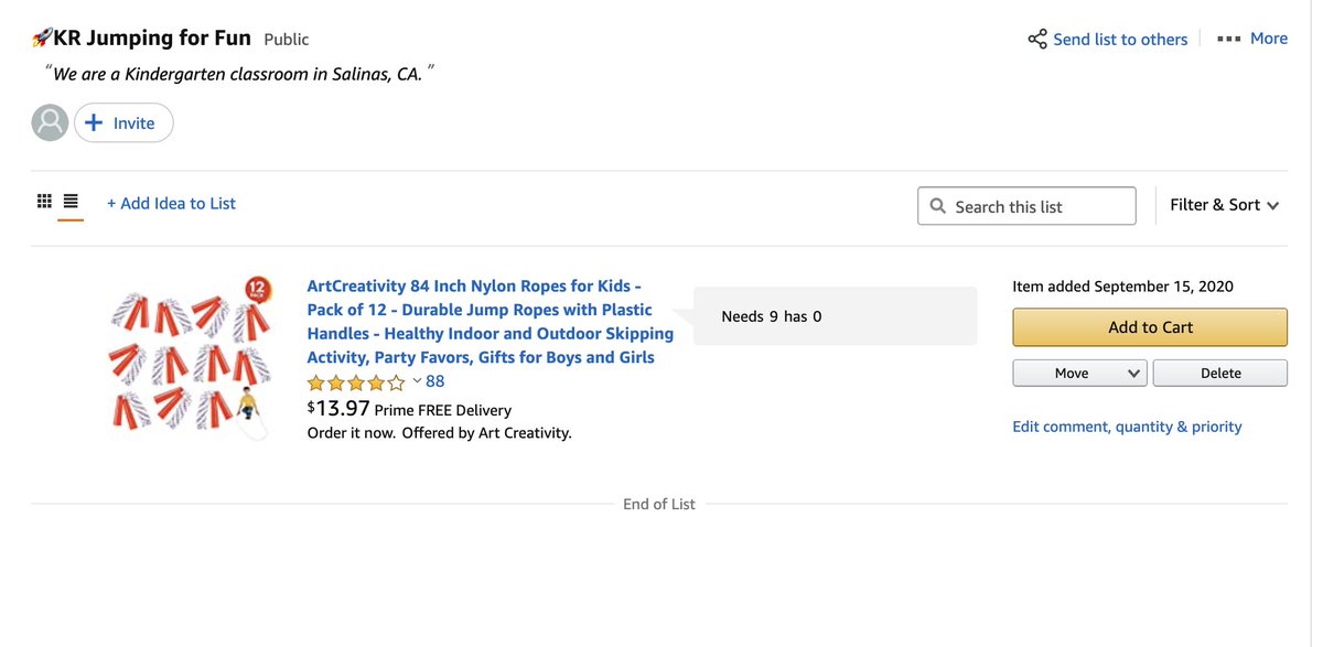 In an effort to get all 90+ of our Bardin TK/Kinder students exercise, we are trying to get them each a jump rope at home! You can support this project here! Only about $1 per rope amazon.com/hz/wishlist/ls… #alisalstrong #alisalfuerte #mbcue #clearthelist #clearthelist