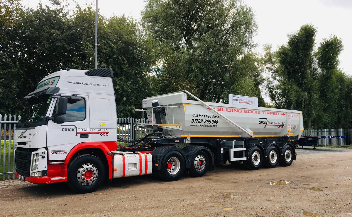 CrickTrailers's tweet photo. Our new demonstrator truck and Sliding bogie tipper trailer, all cleaned and ready to go after a day of playing in the mud yesterday testing its hydraulic drive axle on the trailer. A fantastic bit of kit and we’re looking forward to getting it out there for people to see! https://t.co/XdcJWE9ZxL