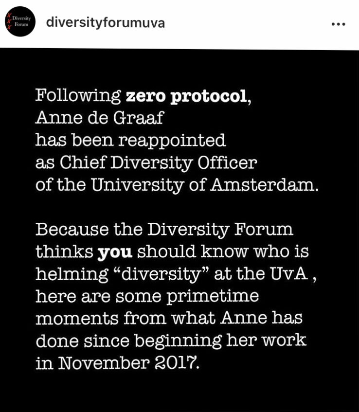 As a member of the coalition group Diversity Forum: UoC is also wondering #WheresThePlanAnne??? Check Diversity Forum’s post on IG for more info on <a href="/UvA_Amsterdam/">UvA Amsterdam</a>’s ZERO PROTOCOL reappointment of CDO Anne de Graaf: instagram.com/p/CGCbqXDlRGo/…