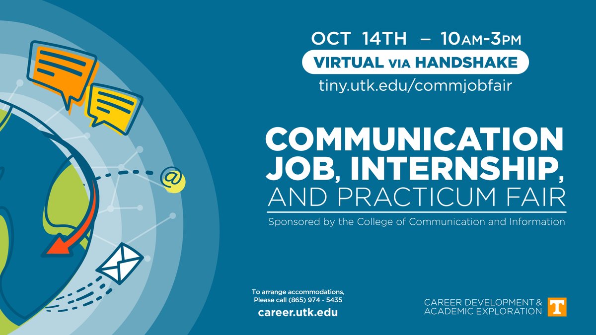 MARK YOUR CALENDARS for the <a href="/UTCCI/">UT College of Communication & Information</a> Communication Job, Internship, and Practicum Fair October 14th!