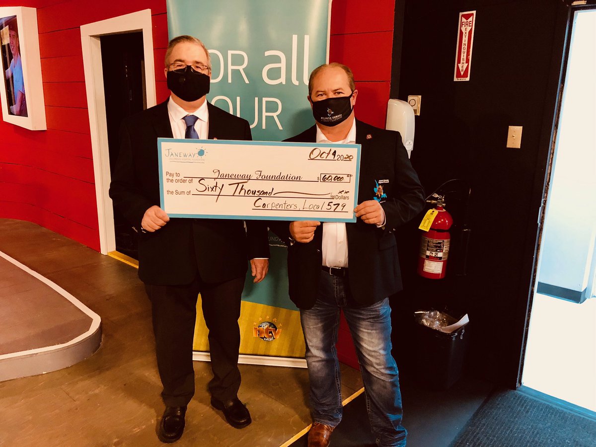 WeAreACRC's tweet image. Local 579 $60,000.00 donation to Janeway Wish! 

#supportingourcommunities #carpentersunion #webuildstrong #weareacrc 

acrc.ca/2020/10/05/nl-…