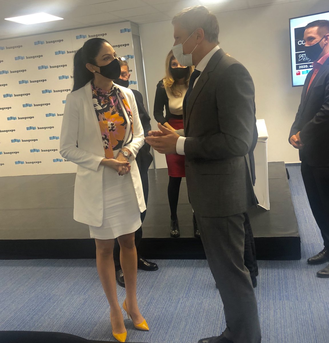 BYEmbassy_HU's tweet photo. #Belarus Amb. A.Ponomarev at #CONSTRUMA visited "Belarusian Cement Company" exposition, met the #HU Ministry for #Innovation and #Technology's State Secretary Anita Boros
@BelarusMFA https://t.co/6lnuSke9QI