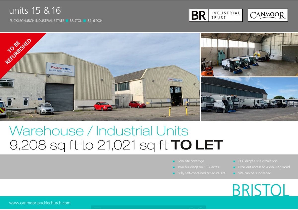 *NEW INSTRUCTION* We are thrilled to be bringing to the market Units 15 &amp; 16 Pucklechurch Industrial Estate. The buildings can be taken together or separately and offer a unique opportunity with a large site area of 1.87 acres. Contact us to find out more #industrial #logistics