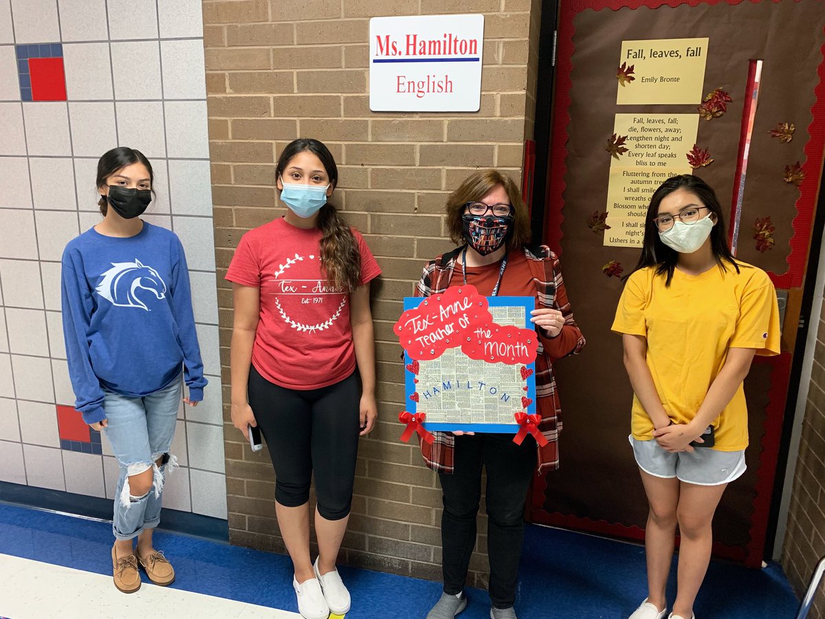 SHHSTexAnnes's tweet image. Bringing back an old tradition... our Tex-Anne Teacher of the Month goes to Ms. Hamilton! ❤️ #shhs #sampride