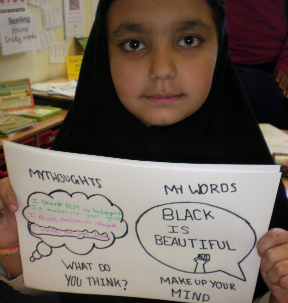 brackprimary's tweet photo. As part of #BlackHistoryMonthUK Y6 had a discussion about #BlackLivesMatter and created these personal and thoughtful posters, ‘My mind, my thoughts, my words’. Well done Y6! ##bhm #primarypsche #Personalandsocialdevelopment https://t.co/UM5q80UjCb