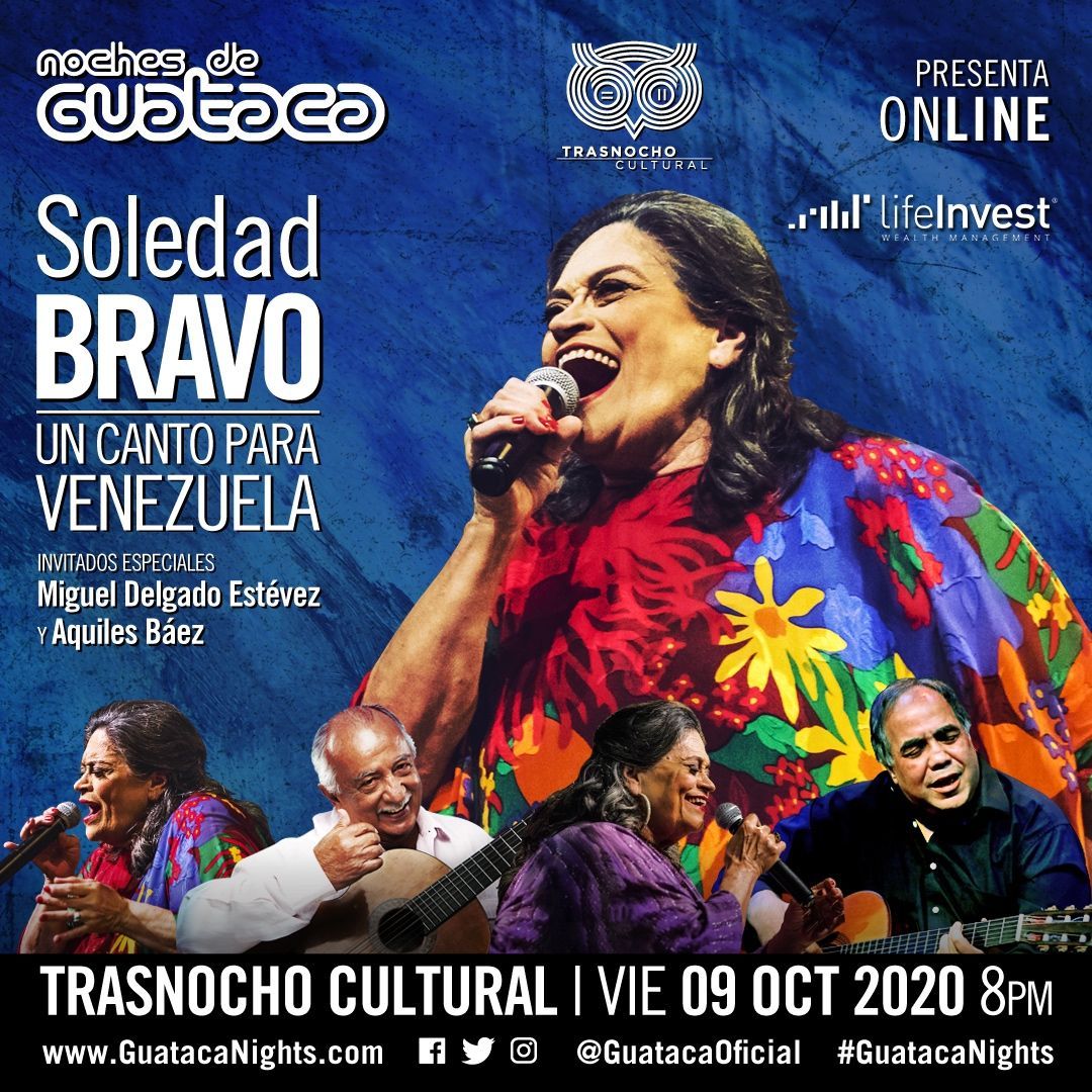 Ya presentamos a <a href="/GChakarji/">Gabriel Chakarji</a> desde #NuevaYork🗽 y homenajeamos al Tío Simón desde #CDMX 🇲🇽.Ahora, desde Caracas para el mundo, les presentaremos a <a href="/soledadbravo531/">Soledad Bravo</a>. Concierto vía streaming el próximo 9 de octubre a las 8:00pm (Hora Venezuela).

Link👇🏼🎟
bit.ly/3leN6fq