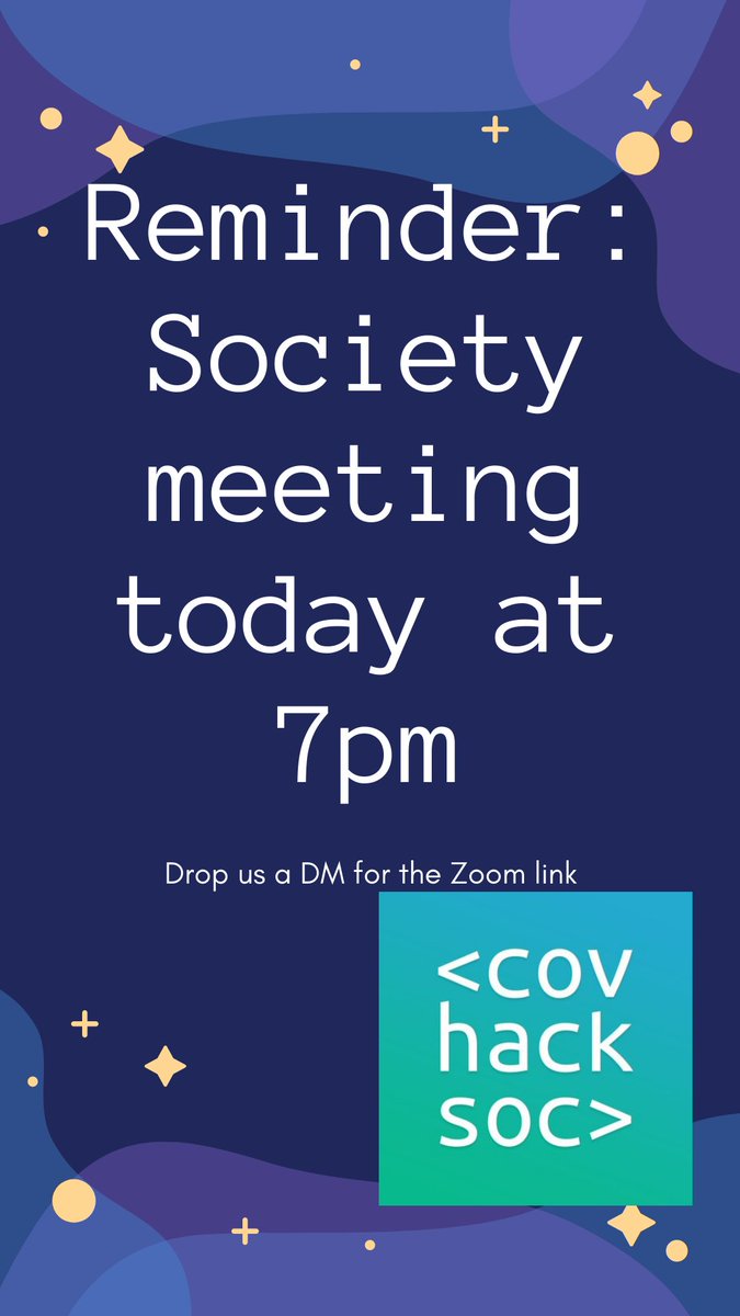 Reminder for the meeting today at 7pm
Drop us a DM for the Zoom link