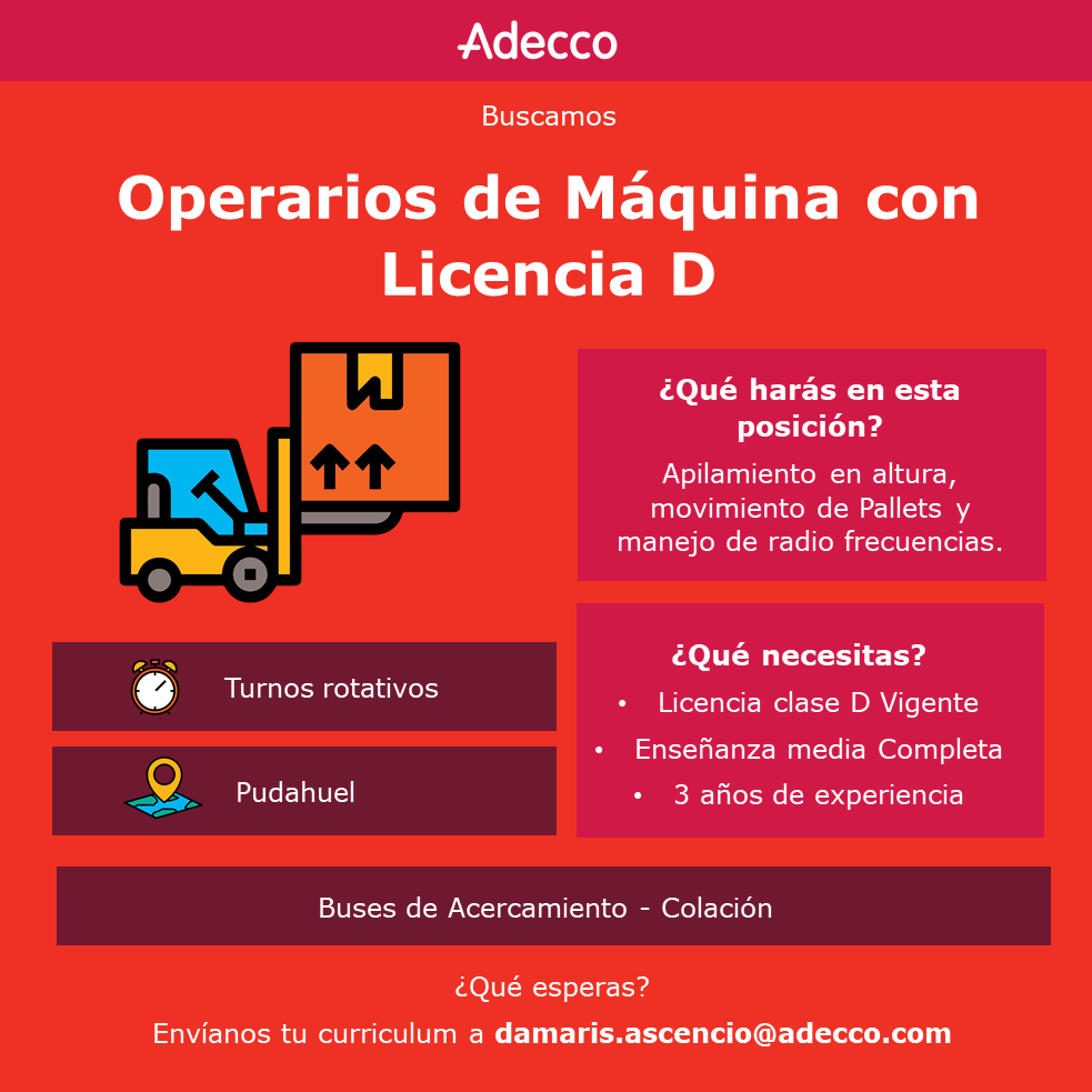 AdeccoChile's tweet photo. ⚠️Atención⚠️ Buscamos Apilador Eléctrico y Operador Order Picker. ¡Desliza para ver las diferentes áreas y cómo puedes postular! #Trabajo #Apilador #Operador #Pudahuel https://t.co/EArGVUfEVm