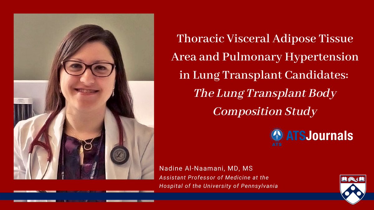 Pulmonary Hypertension at Penn (@pennmedph) on Twitter photo Well done & congrats to Dr. Al-Naamani & all who collaborated on the recent article published in <a href="/atscommunity/">American Thoracic Society (ATS)</a>. "Thoracic Visceral Adipose Tissue Area and Pulmonary Hypertension in Lung Transplant Candidates: The Lung Transplant Body Composition Study" ow.ly/dNJr50BJHrd Well done & congrats to Dr. Al-Naamani & all who collaborated on the recent article published in <a href="/atscommunity/">American Thoracic Society (ATS)</a>. "Thoracic Visceral Adipose Tissue Area and Pulmonary Hypertension in Lung Transplant Candidates: The Lung Transplant Body Composition Study" ow.ly/dNJr50BJHrd