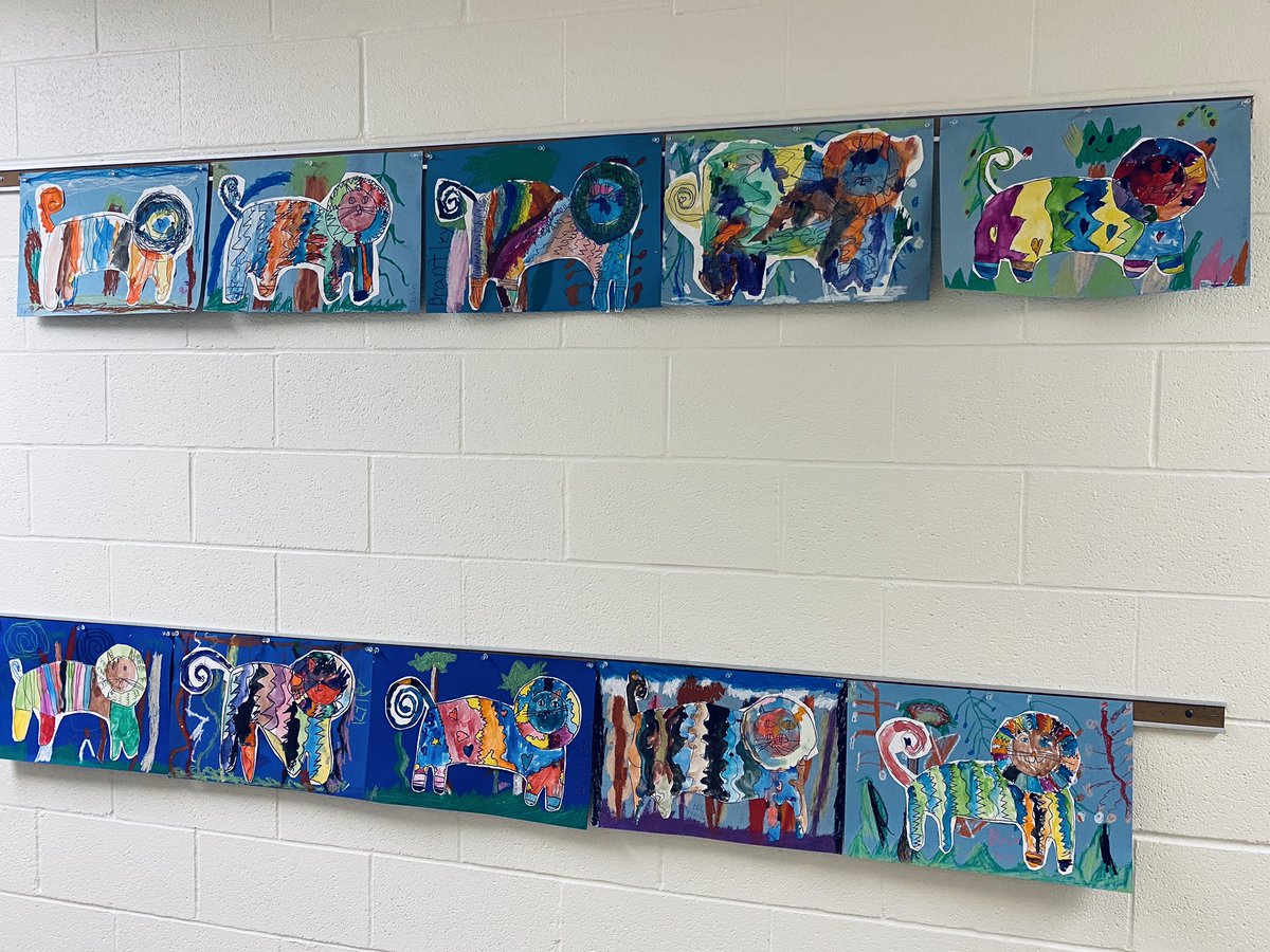 ArtAndMsG's tweet photo. More incredible #secondgrade Jungle Cats roaming the halls of Secrest Elementary. #artclass #elementaryart #RHLSD_Colts https://t.co/EUOmMkrY32