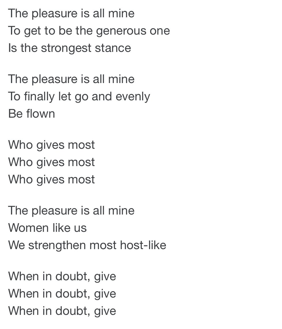 A goosebumps-inducing song. Smart lyrics that sing the beauty of the most vulnerable act — giving.A haunting, ecstatic melody that boils and grows like the desire to give to those we love.A masterpiece of creative courage. https://open.spotify.com/track/2ZPZLaYjIPxfun7erbbw98?si=q1g5wNZcR6iHeiwLkXbtEQ  #NowPlaying