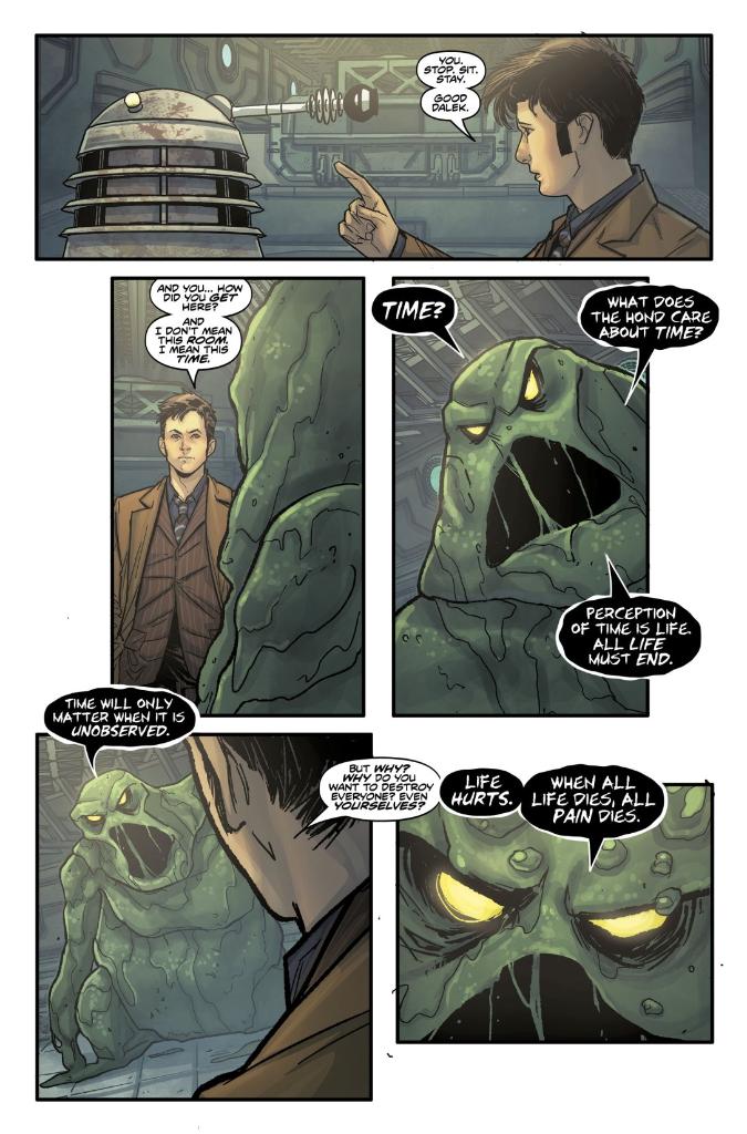 Comixology's tweet photo. Recruited as an unlikely ally by the Emperor Dalek, the Doctor must now face a deadly alien threat that even the Daleks fear: the Hond! https://t.co/ODFB0ogrDR
W: @Jody_Houser
A: @Robbertopoli
C: @ErenAngiolini
L: @RichStarkings
E: #JakeDevine https://t.co/kMiUm1zxaw