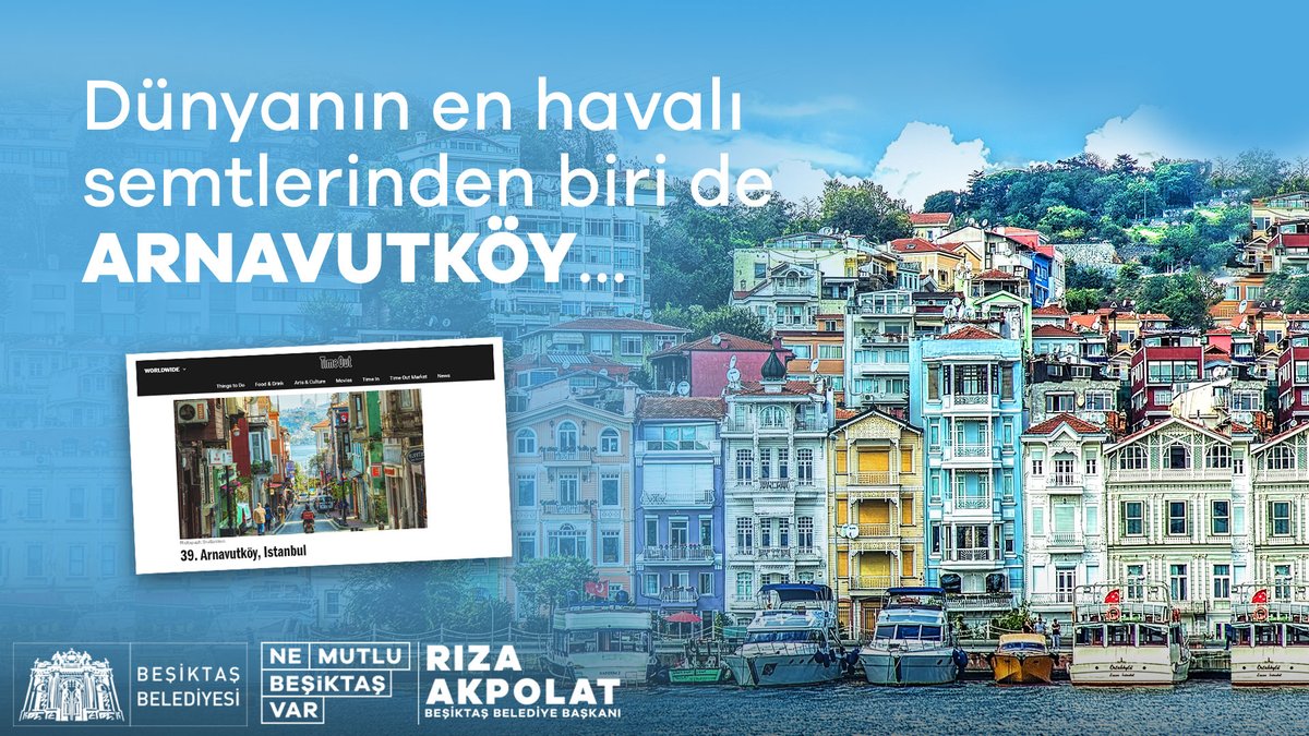 Arnavutköy, Dünyanın En Havalı Semtleri Listesinde! 😎
Time Out dergisinin hazırladığı dünyanın en havalı semtleri listesinde, ülkemizden yalnızca güzel semtimiz Arnavutköy yer aldı. Dünya'ya ismini duyuran semtimizle gurur duyuyoruz.
Detaylar: https://t.co/vWGv0JcycX https://t.co/lKJYYYsxhj