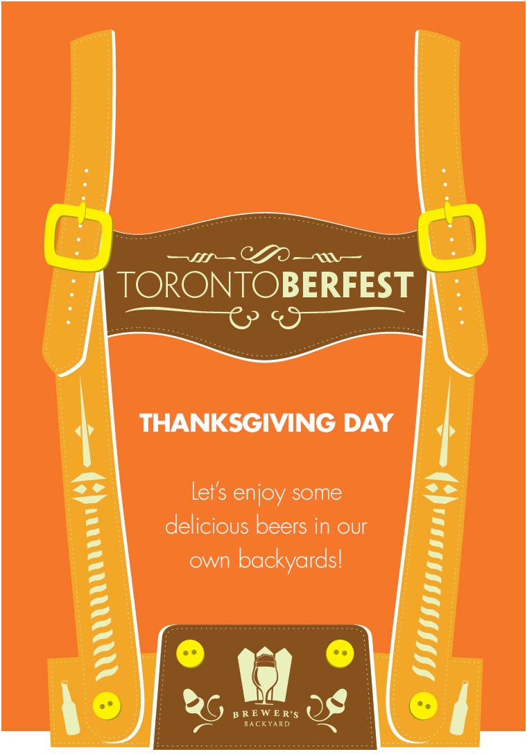 Unfortunately we will not be proceeding with Torontoberfest on Thanksgiving Monday. So let's enjoy some beers in our own backyards instead! Post some pics this weekend and let's hoist a stein virtually together!