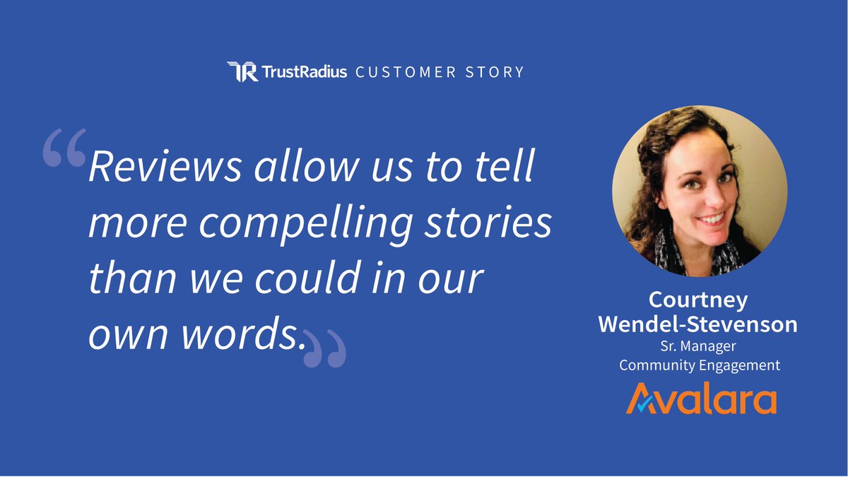 trustradius's tweet photo. Doubling ad CTR is pretty exciting right? See how @Courtney_WS from @avalara uses reviews in ad creative to boost engagement.
👉 https://t.co/ZSP4dJkTTG
#truthsells #customerstory #b2bmarketing #reviews https://t.co/7gLQ5nnNDu