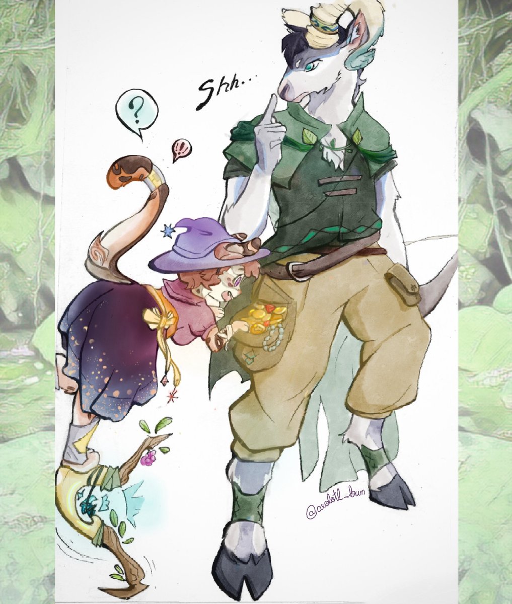 Furry DnD characters 🐐🐆 a tiny magician dwarf 🌟and an archer woods elf that likes to steal your treasures 🏹💰

#dnd #dndcharacter #dndart #art #arte #furryart #furry #feline #furryartist #oc #fursona #traditionalart #digitalart #originalcharacter #anthro #medieval