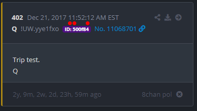 402 is another trip test? Featuring those 1's? Using the same process I used a before? Maybe the method is the madness. Think for yourself, believe in yourself. The only reasons the board is a thing? Because Q team believes in US.