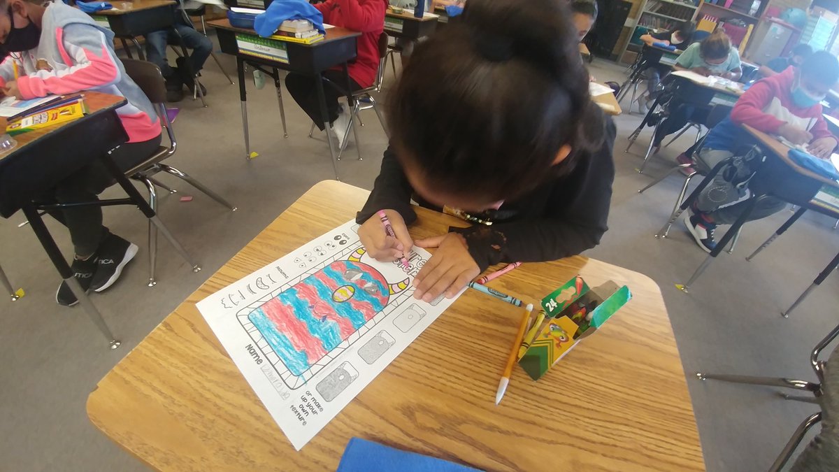 mrshedquist44's tweet photo. I love teaching art so our dual modality teachers get time to meet with their distance learners! #texturemonsters #graniteschools #AcademyParkElem https://t.co/D2nDNWNOik