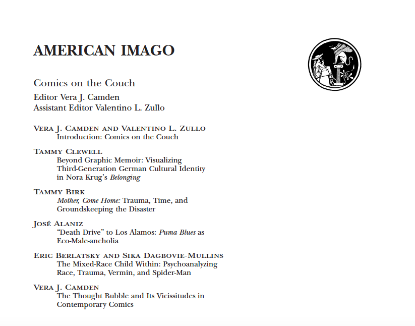ValentinoLucaZ's tweet photo. Our special issue of American Imago, "Comics on the Couch" published @JHUPress is out now: https://t.co/e7LNG1mjoo
@psychoanalysis_ @PsychCleveland @NewBooksPsyAna @cssorg @TheIGNCC https://t.co/vyy7dZMv8v