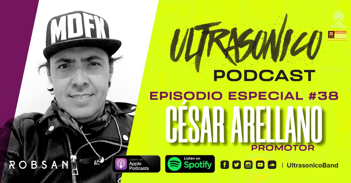 Ultrasonicoband's tweet photo. Ultrasonico Podcast no. 38 con CÉSAR ARELLANO, CEO de Robsan Show Business Agency, Entertainment and New Business. Escuchanos en:
🔊https://t.co/ITZfevG6DI
#podcast #Ultrasonico #rock #culiacán #culichirockarmy #robsan #CesarArellano
Prod. de @PelotadePlayaR https://t.co/NMOARM73w5