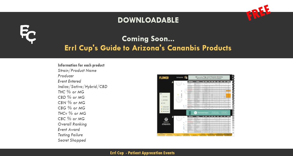 errlcup's tweet photo. Are you ready for the #ErrlCup guide to #Arizona #cannabis?!? π₯³ We are!! π Coming soon FREE on the Errl Cup App amd website!! π¨π¨
.
#nugs #concentrate #nonsolvent #vape #medibles #handcrafted #derivative #tincture #topical #azmmj #directory #guide #marijuana #mmj #azmmj https://t.co/QDIfKrEFOv