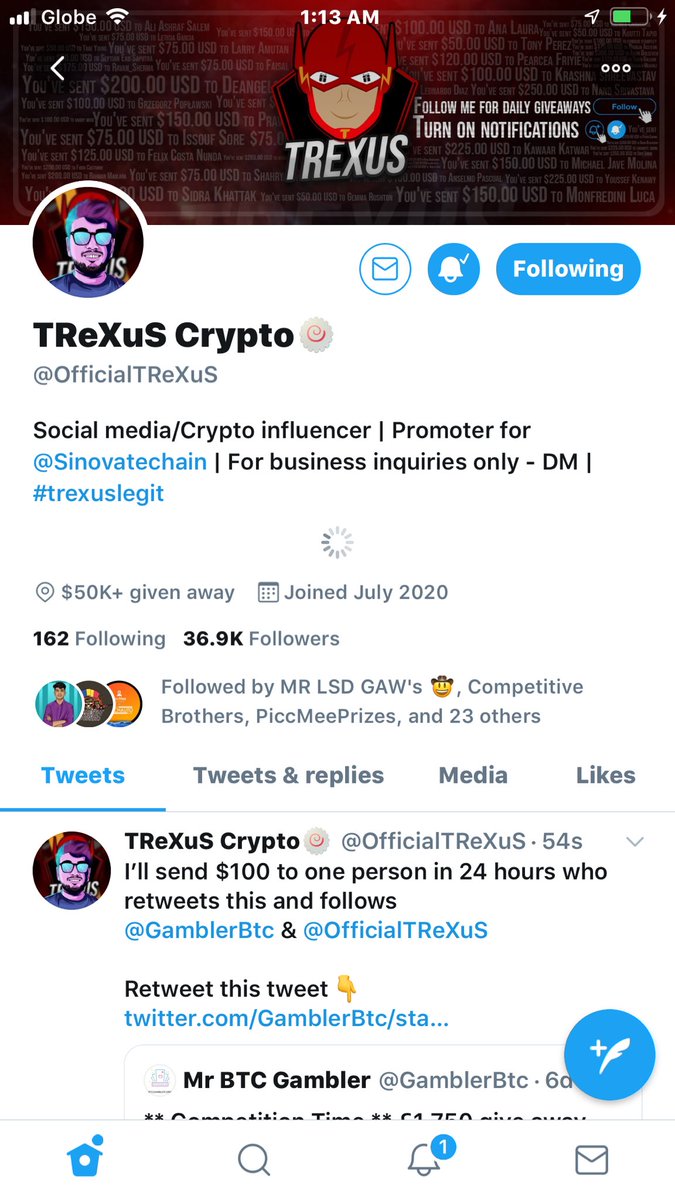 143Shikitot's tweet photo. @OfficialTReXuS @GamblerBtc Done!🍀🍀🍀 https://t.co/hZdqTtTC2c