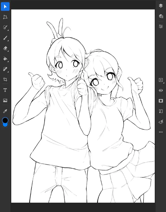 線画までおしまい!
2人の淡い雰囲気をどうにか出せれば!!
#絵描きさんと繋がりたい 