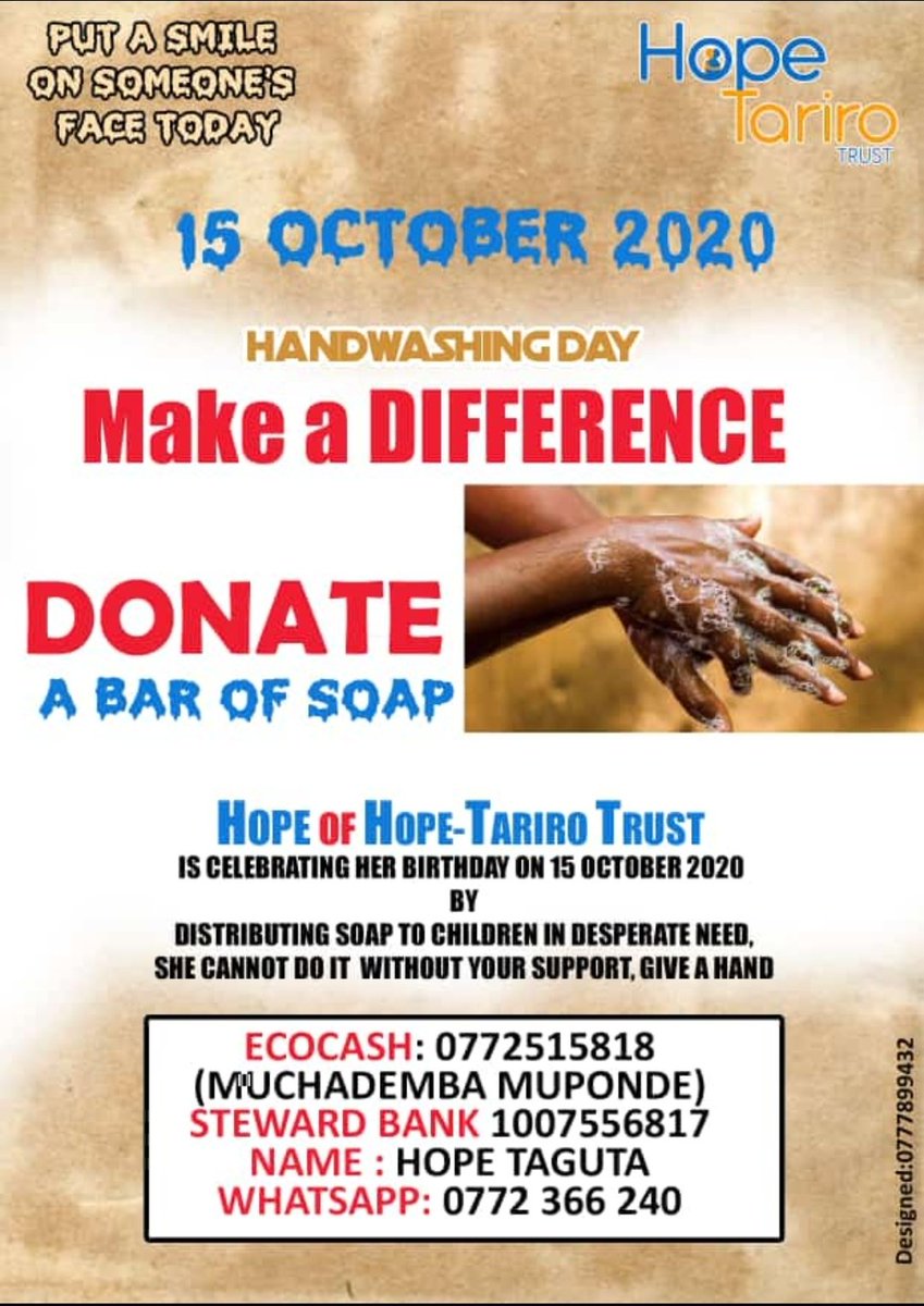 trust_tariro's tweet photo. Making hand washing a part of our meals!! Lets do this! @GlenDhliwayo @zvapera @iMisred @Sokostina @saloe2398 @tinoegee @cypd_ @Ethel_Evidence @NgoniPatony @EatoutM @RunyaGee @dtsadziwa @jahprayzah @hillzy911 @mumueb @P_Myte @Ethel_Evidence @keenmushy @kimberllite @Kudakwaishe19 https://t.co/v8EINhN0nh