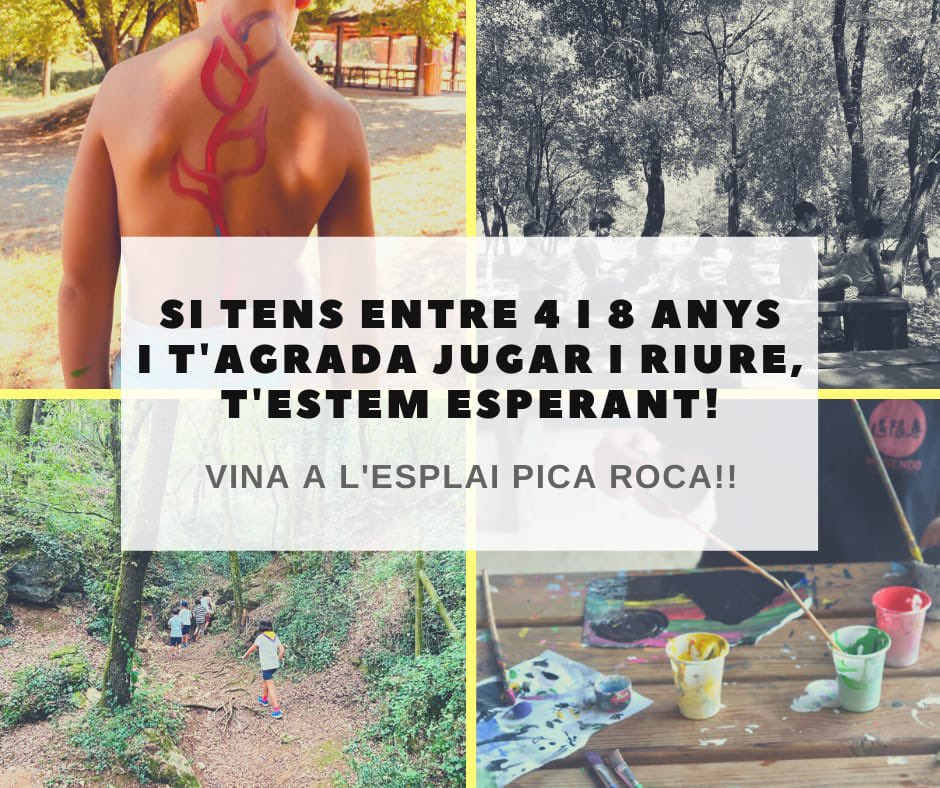 ‼️RECORDA‼️tenim les inscripcions obertes! No et quedis sense!👍 A més a més, si tens entre 4-8 anys i t’encanta pasar-ho súper bé estàs d’enhorabona!🥳L’esplai Pica-Roca és el teu lloc on podràs disfrutar jugant sense parar i fer nous amics!🌻💜💛 esplaipicaroca@teatrelaunio.cat