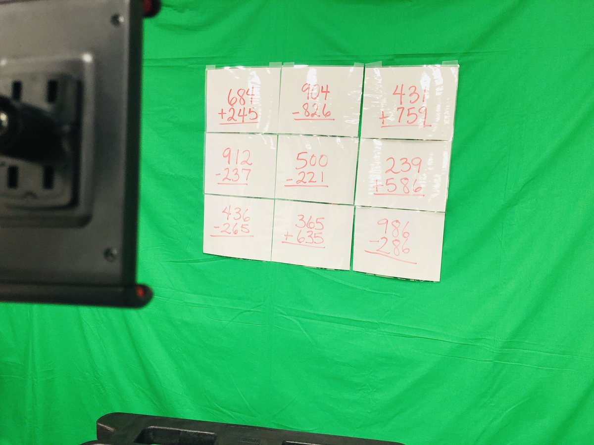 HdzMaestro's tweet photo. Using my green screen to do a Review and Reveal activity. If students solve the problem, the grid is removed and it reveals a hidden animated image using #greenscreen. This time it was an animated dragon. Kids love it! @NISD @NISDCable #GOT https://t.co/N0dZpPjzRr