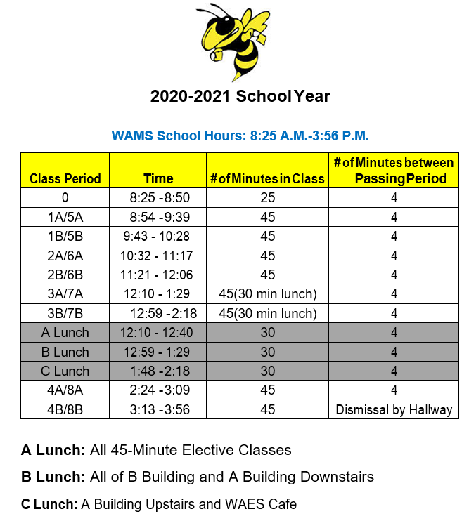 WAMS_GPISD's tweet photo. This bell schedule will begin Tuesday, October 13th.
Este horario de campana comenzará el martes, 13 de octubre. https://t.co/Dn0gpzZ9xh