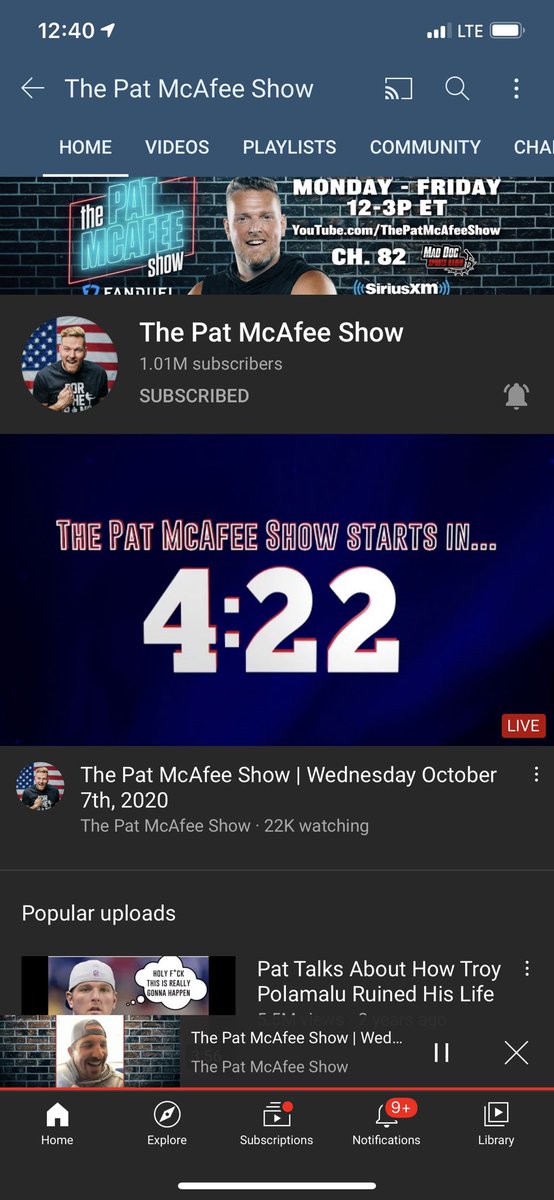 josh_mitchell56's tweet photo. Congrats on 1 million @PatMcAfeeShow #oneofmcafeesmillion https://t.co/WQNlyFlLQu