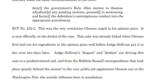 Then, a LOT of pages arguing that it was improper to appoint Judge Gleeson or ask for en banc review, which the DC Circuit already specifically rejected. I am just going to leave this tortured baking metaphor because it's the only entertaining part.